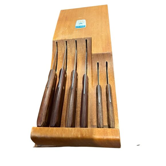 Flint vintage 6 piece knife set with block - Picture 4 of 6